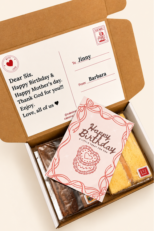 Gift box with a card and a small gift on a white background